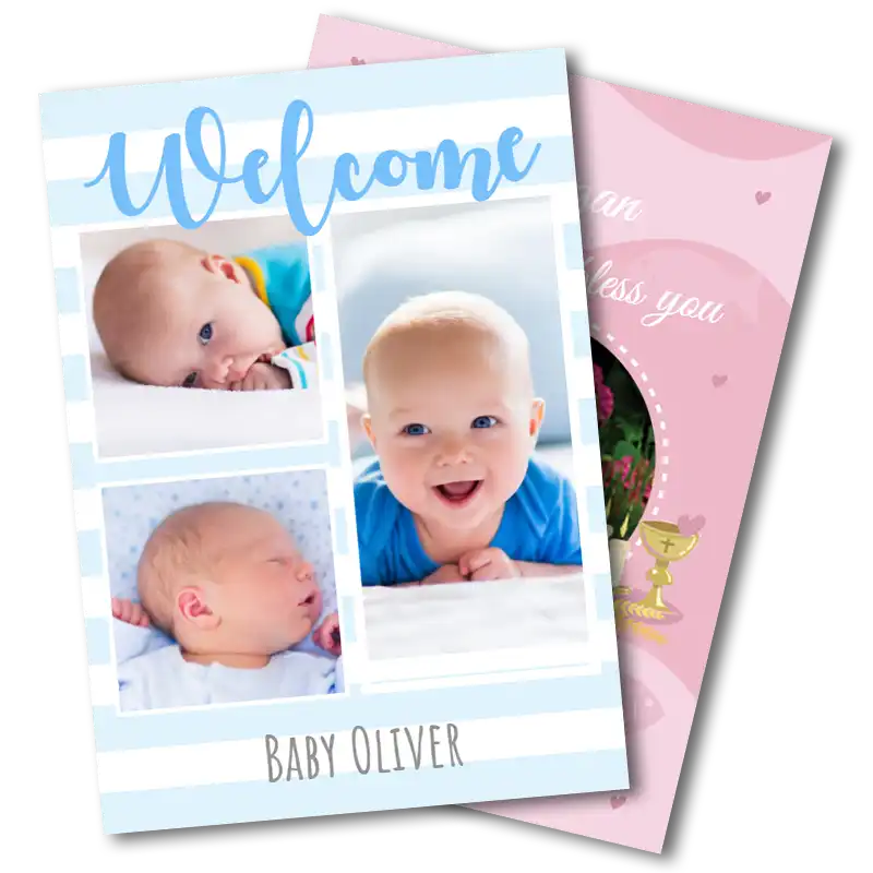 Custom printed celebration card for special moments and milestones