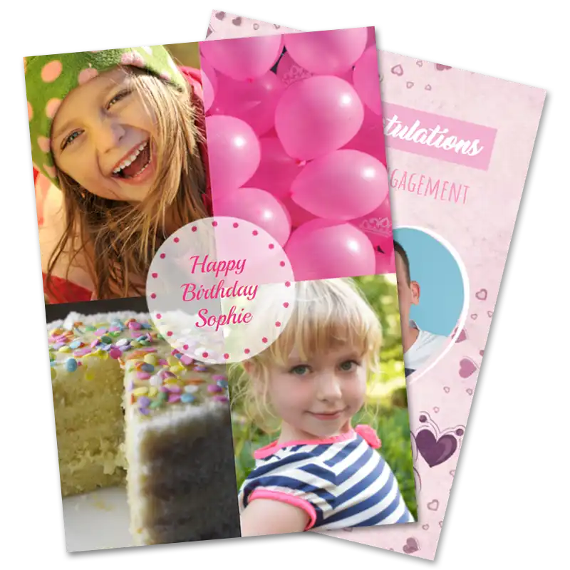 Custom uploaded photo printed on a personalized physical greeting card